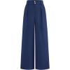 imageBTFBM Women Wide Leg Dress Pants 2025 High Waisted Button Pleated Business Casual Trousers Office Work Palazzo PantsDark Blue