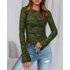 imageBTFBM Casual Long Sleeve Shirts Fall 2025 Going Out Tops for Women Trendy Floral Work Blouses Bodycon TunicsArmy Green