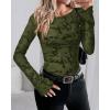 imageBTFBM Casual Long Sleeve Shirts Fall 2025 Going Out Tops for Women Trendy Floral Work Blouses Bodycon TunicsArmy Green