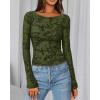 imageBTFBM Casual Long Sleeve Shirts Fall 2025 Going Out Tops for Women Trendy Floral Work Blouses Bodycon TunicsArmy Green