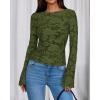 imageBTFBM Casual Long Sleeve Shirts Fall 2025 Going Out Tops for Women Trendy Floral Work Blouses Bodycon TunicsArmy Green