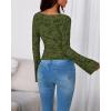 imageBTFBM Casual Long Sleeve Shirts Fall 2025 Going Out Tops for Women Trendy Floral Work Blouses Bodycon TunicsArmy Green