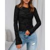imageBTFBM Casual Long Sleeve Shirts Fall 2025 Going Out Tops for Women Trendy Floral Work Blouses Bodycon TunicsBlack