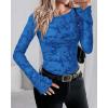 imageBTFBM Casual Long Sleeve Shirts Fall 2025 Going Out Tops for Women Trendy Floral Work Blouses Bodycon TunicsBlue