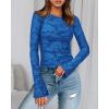 imageBTFBM Casual Long Sleeve Shirts Fall 2025 Going Out Tops for Women Trendy Floral Work Blouses Bodycon TunicsBlue
