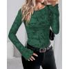 imageBTFBM Casual Long Sleeve Shirts Fall 2025 Going Out Tops for Women Trendy Floral Work Blouses Bodycon TunicsDark Green