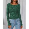 imageBTFBM Casual Long Sleeve Shirts Fall 2025 Going Out Tops for Women Trendy Floral Work Blouses Bodycon TunicsDark Green