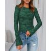 imageBTFBM Casual Long Sleeve Shirts Fall 2025 Going Out Tops for Women Trendy Floral Work Blouses Bodycon TunicsDark Green