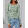 imageBTFBM Casual Long Sleeve Shirts Fall 2025 Going Out Tops for Women Trendy Floral Work Blouses Bodycon TunicsLight Green