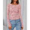 imageBTFBM Casual Long Sleeve Shirts Fall 2025 Going Out Tops for Women Trendy Floral Work Blouses Bodycon TunicsPink