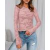 imageBTFBM Casual Long Sleeve Shirts Fall 2025 Going Out Tops for Women Trendy Floral Work Blouses Bodycon TunicsPink