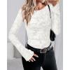 imageBTFBM Casual Long Sleeve Shirts Fall 2025 Going Out Tops for Women Trendy Floral Work Blouses Bodycon TunicsWhite