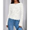 imageBTFBM Casual Long Sleeve Shirts Fall 2025 Going Out Tops for Women Trendy Floral Work Blouses Bodycon TunicsWhite
