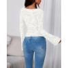 imageBTFBM Casual Long Sleeve Shirts Fall 2025 Going Out Tops for Women Trendy Floral Work Blouses Bodycon TunicsWhite
