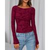 imageBTFBM Casual Long Sleeve Shirts Fall 2025 Going Out Tops for Women Trendy Floral Work Blouses Bodycon TunicsWine Red