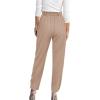 imageBTFBM Work Pants Women Business Casual Outfits Fall 2025 Elastic High Waist Dress Trousers Pockets Long Tapered SlacksBeige
