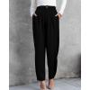 imageBTFBM Work Pants Women Business Casual Outfits Fall 2025 Elastic High Waist Dress Trousers Pockets Long Tapered SlacksBlack