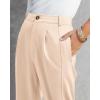 imageBTFBM Work Pants Women Business Casual Outfits Fall 2025 Elastic High Waist Dress Trousers Pockets Long Tapered SlacksCream