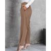 imageBTFBM Work Pants Women Business Casual Outfits Fall 2025 Elastic High Waist Dress Trousers Pockets Long Tapered SlacksKhaki