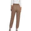 imageBTFBM Work Pants Women Business Casual Outfits Fall 2025 Elastic High Waist Dress Trousers Pockets Long Tapered SlacksKhaki