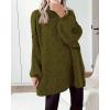imageBTFBM Sweaters for Women Fall 2025 Long Sleeve Mock Neck Cable Knit Oversized Sweater Pullover Tops Thick Winter ClothesArmy Green