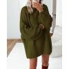 imageBTFBM Sweaters for Women Fall 2025 Long Sleeve Mock Neck Cable Knit Oversized Sweater Pullover Tops Thick Winter ClothesArmy Green
