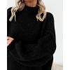 imageBTFBM Sweaters for Women Fall 2025 Long Sleeve Mock Neck Cable Knit Oversized Sweater Pullover Tops Thick Winter ClothesBlack