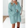 imageBTFBM Sweaters for Women Fall 2025 Long Sleeve Mock Neck Cable Knit Oversized Sweater Pullover Tops Thick Winter ClothesBright Lake Blue