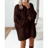 imageBTFBM Sweaters for Women Fall 2025 Long Sleeve Mock Neck Cable Knit Oversized Sweater Pullover Tops Thick Winter ClothesBrown