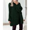 imageBTFBM Sweaters for Women Fall 2025 Long Sleeve Mock Neck Cable Knit Oversized Sweater Pullover Tops Thick Winter ClothesDark Green
