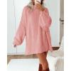 imageBTFBM Sweaters for Women Fall 2025 Long Sleeve Mock Neck Cable Knit Oversized Sweater Pullover Tops Thick Winter ClothesPink