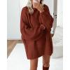 imageBTFBM Sweaters for Women Fall 2025 Long Sleeve Mock Neck Cable Knit Oversized Sweater Pullover Tops Thick Winter ClothesRust Red