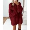 imageBTFBM Sweaters for Women Fall 2025 Long Sleeve Mock Neck Cable Knit Oversized Sweater Pullover Tops Thick Winter ClothesWine Red