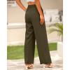 imageBTFBM Women High Waist Palazzo Pants Fall 2025 Casual Wide Leg Trousers Loose Work Office Business Suit Pant PocketsArmy Green