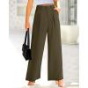 imageBTFBM Women High Waist Palazzo Pants Fall 2025 Casual Wide Leg Trousers Loose Work Office Business Suit Pant PocketsArmy Green