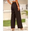 imageBTFBM Women High Waist Palazzo Pants Fall 2025 Casual Wide Leg Trousers Loose Work Office Business Suit Pant PocketsDark Brown