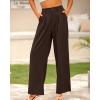 imageBTFBM Women High Waist Palazzo Pants Fall 2025 Casual Wide Leg Trousers Loose Work Office Business Suit Pant PocketsDark Brown
