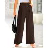 imageBTFBM Women High Waist Palazzo Pants Fall 2025 Casual Wide Leg Trousers Loose Work Office Business Suit Pant PocketsDark Brown