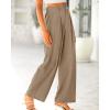 imageBTFBM Women High Waist Palazzo Pants Fall 2025 Casual Wide Leg Trousers Loose Work Office Business Suit Pant PocketsLight Khaki