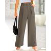 imageBTFBM Women High Waist Palazzo Pants Fall 2025 Casual Wide Leg Trousers Loose Work Office Business Suit Pant PocketsMocha Brown