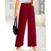 imageBTFBM Women High Waist Palazzo Pants Fall 2025 Casual Wide Leg Trousers Loose Work Office Business Suit Pant PocketsRed
