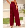 imageBTFBM Women High Waist Palazzo Pants Fall 2025 Casual Wide Leg Trousers Loose Work Office Business Suit Pant PocketsRed