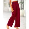 imageBTFBM Women High Waist Palazzo Pants Fall 2025 Casual Wide Leg Trousers Loose Work Office Business Suit Pant PocketsRed