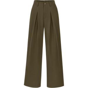 imageBTFBM Women High Waist Palazzo Pants Fall 2025 Casual Wide Leg Trousers Loose Work Office Business Suit Pant PocketsArmy Green