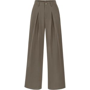 imageBTFBM Women High Waist Palazzo Pants Fall 2025 Casual Wide Leg Trousers Loose Work Office Business Suit Pant PocketsMocha Brown
