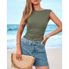 imageBTFBM Womens Summer Tops 2025 Boat Neck Cap Sleeve Tee Shirts Ruched Slim Fit Knit Going Out Tank Top Fashion ClothingArmy Green
