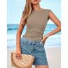 imageBTFBM Womens Summer Tops 2025 Boat Neck Cap Sleeve Tee Shirts Ruched Slim Fit Knit Going Out Tank Top Fashion ClothingKhaki