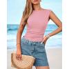 imageBTFBM Womens Summer Tops 2025 Boat Neck Cap Sleeve Tee Shirts Ruched Slim Fit Knit Going Out Tank Top Fashion ClothingPink