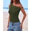 imageBTFBM Off The Shoulder Tops for Women 2026 Cute Summer Casual Sleeveless Slim Fit y2k Spring Outfits Going Out Tank TopArmy Green