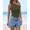 imageBTFBM Off The Shoulder Tops for Women 2026 Cute Summer Casual Sleeveless Slim Fit y2k Spring Outfits Going Out Tank TopArmy Green